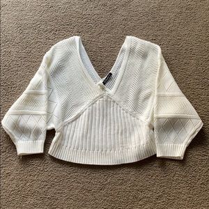 White cropped sweater